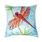 Betsy Drake NC773 18 x 18 in. Red Dragonfly No Cord Pillow